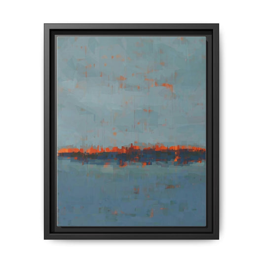 Framed Canvas Art — Teal & Orange Abstract Seascape