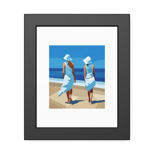 Framed Beach Poster — Vintage Coastal Art Print