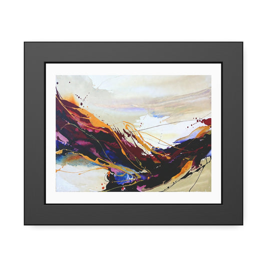 Abstract Color Splash Framed Paper Poster — Modern Wall Art Print