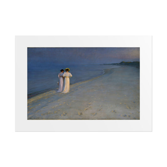 Summer evening on Skagen's Beach by P.S. Krøyer Wall Art Print