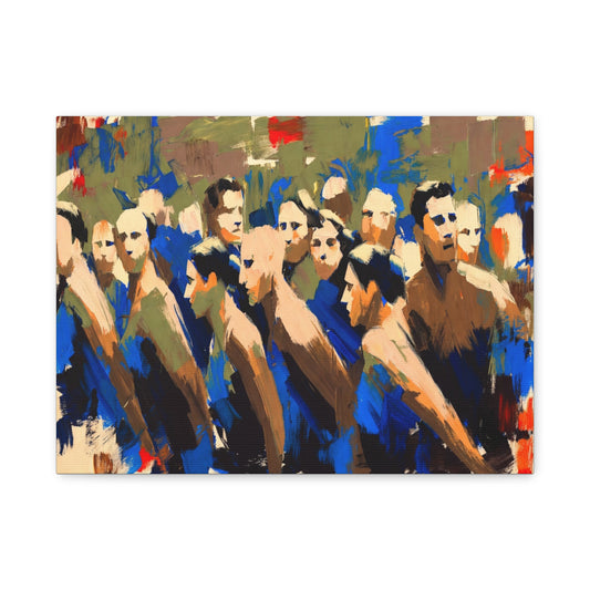 Abstract Crowd Painting Canvas Print — Stretched Matte Wall Art