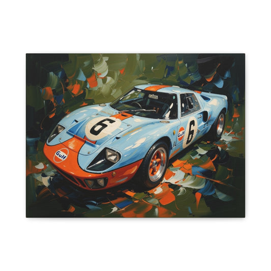 Gulf Racing Ford GT40 Canvas Print — Vintage Motorsport Wall Art