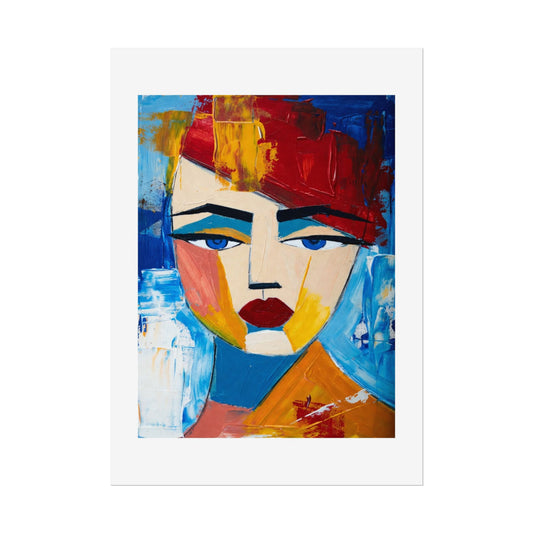 Abstract Colorful Face Poster - Modern Expressionist Rolled Art Print