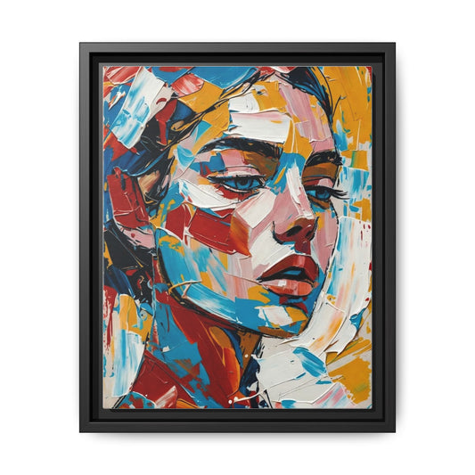 Colorful Abstract Portrait Framed Canvas Print
