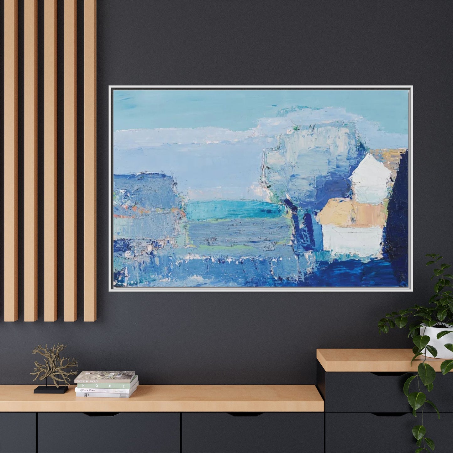 Paysage de Provence by Nicolas de Staël Framed Matte Canvas Seascape Wall Art Print