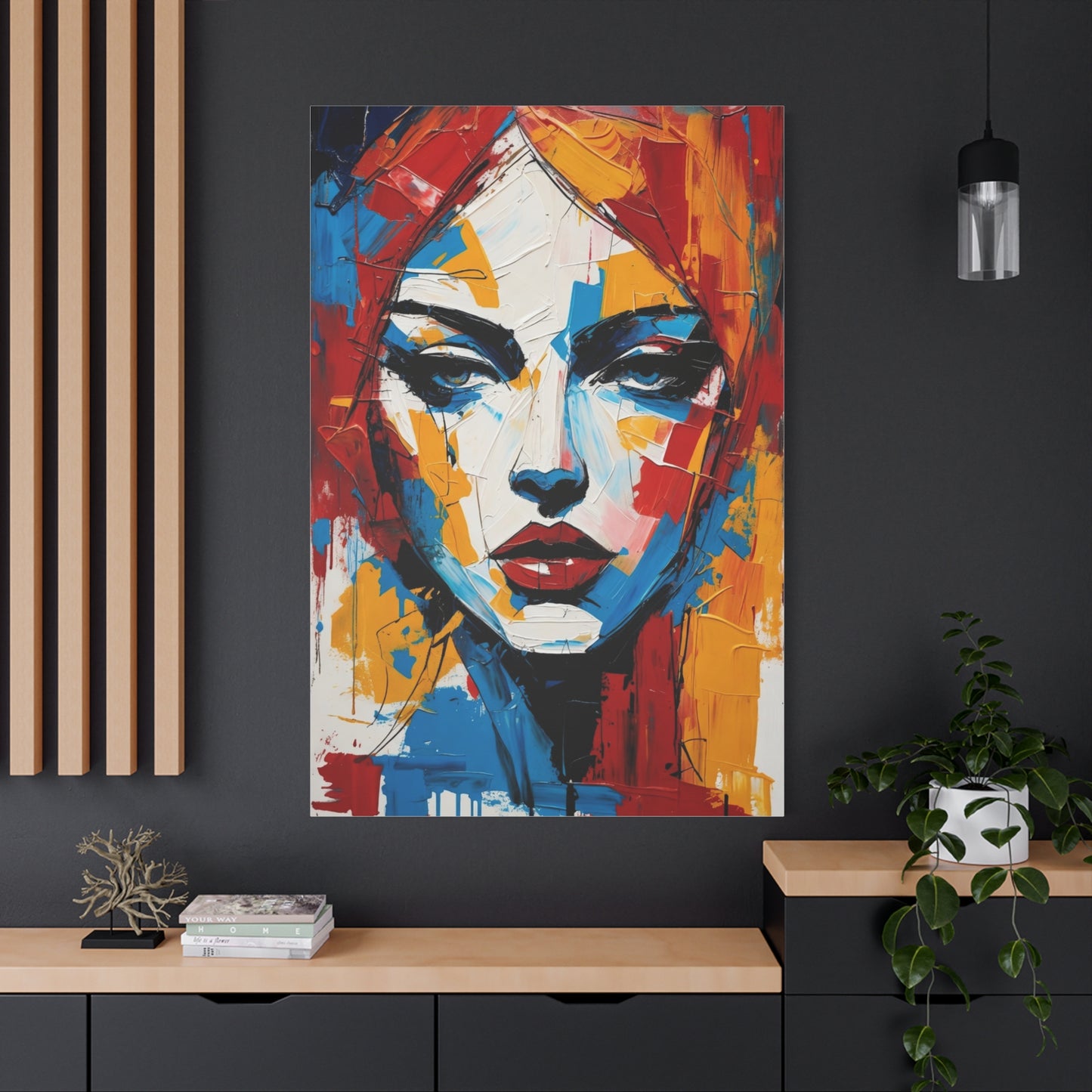 Abstract Portrait Canvas Print — Colorful Modern Woman Wall Art