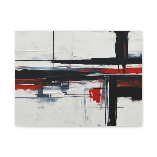 Abstract Red & Black Modern Canvas Art — Matte Stretched 1.25"