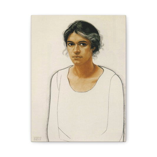 Portrait of a Woman by Winold Reiss Canvas Print – Matte Stretched Wall Art