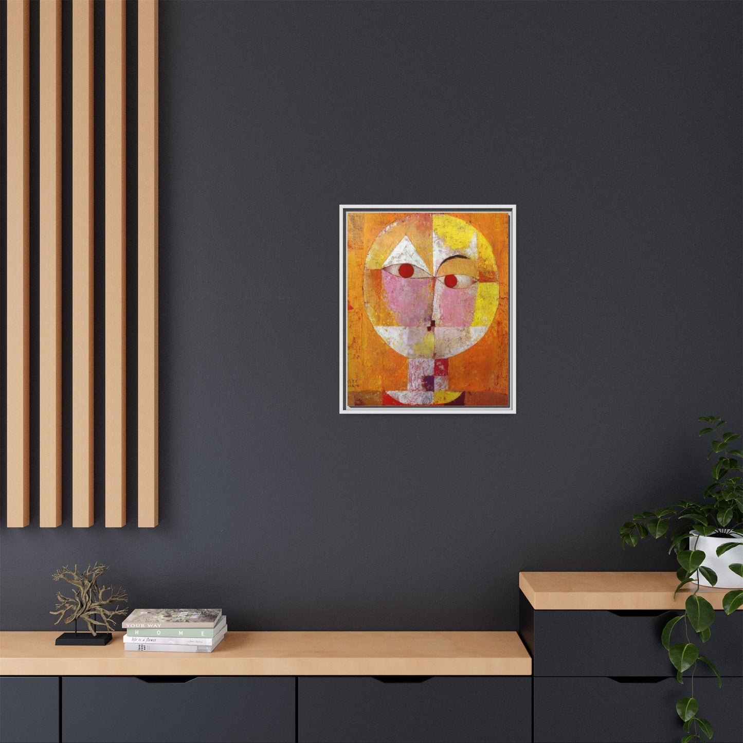 Senecio II by Paul Klee Canvas Framed Wall Art Print
