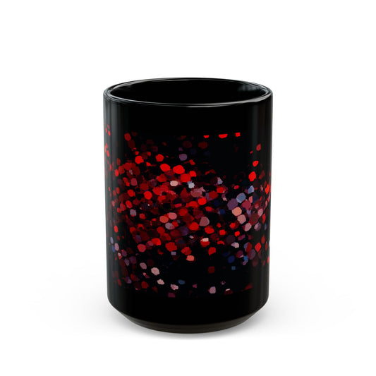 Red Mosaic Sparkle Black Coffee Mug – 11oz & 15oz