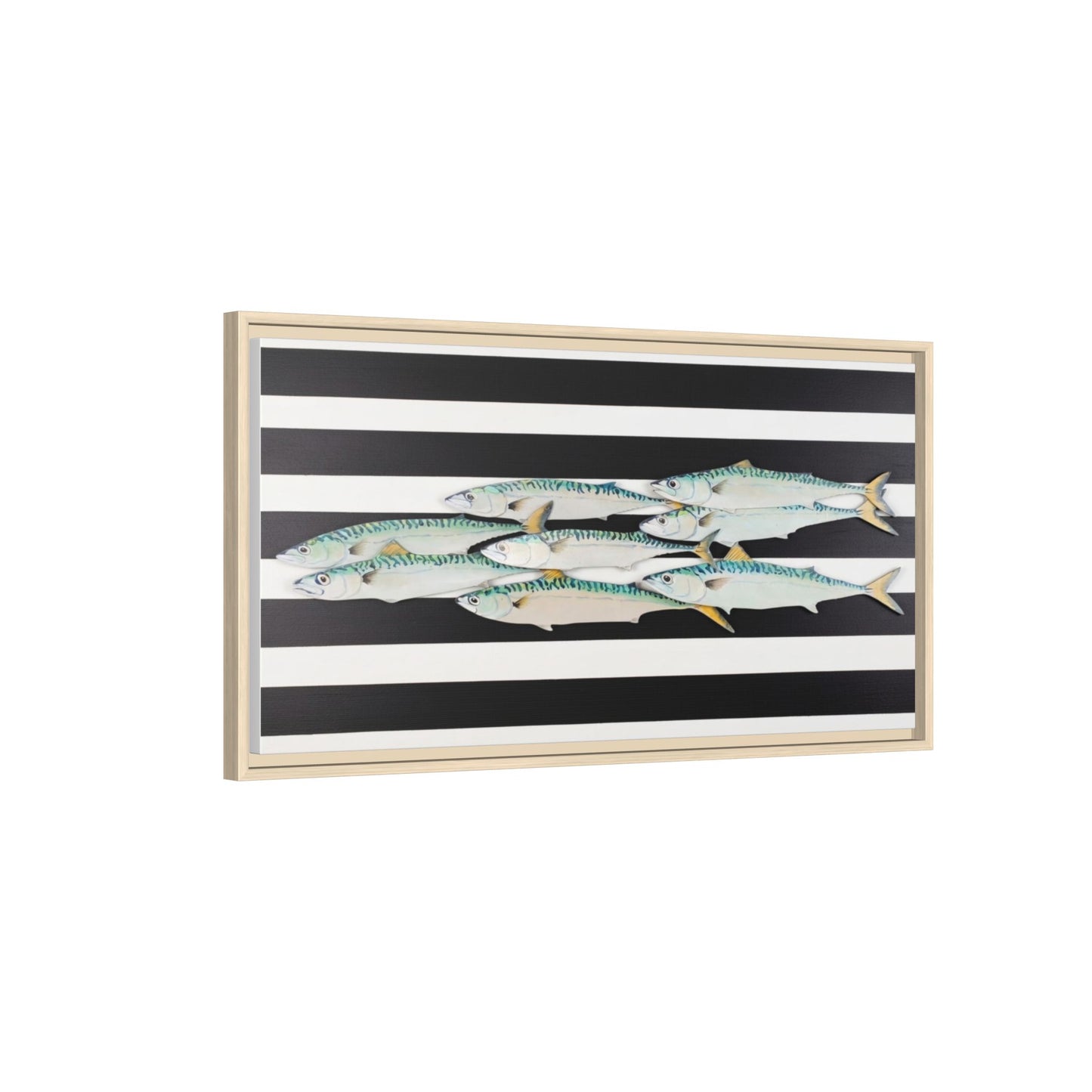 Striped Mackerel Canvas Print — Framed Matte Fish Wall Art
