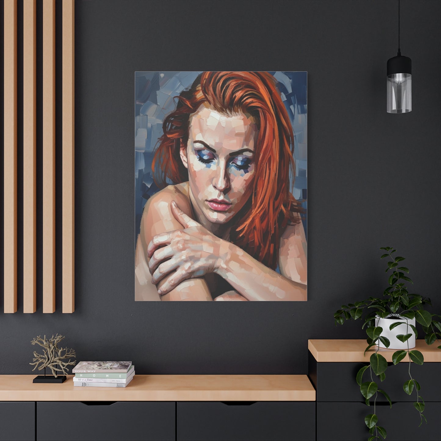 Red-Headed Woman Portrait Canvas Print — Matte Stretched Wall Art