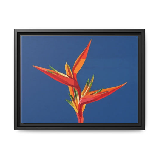 Framed Matte Canvas – Tropical Bird of Paradise Floral Wall Art