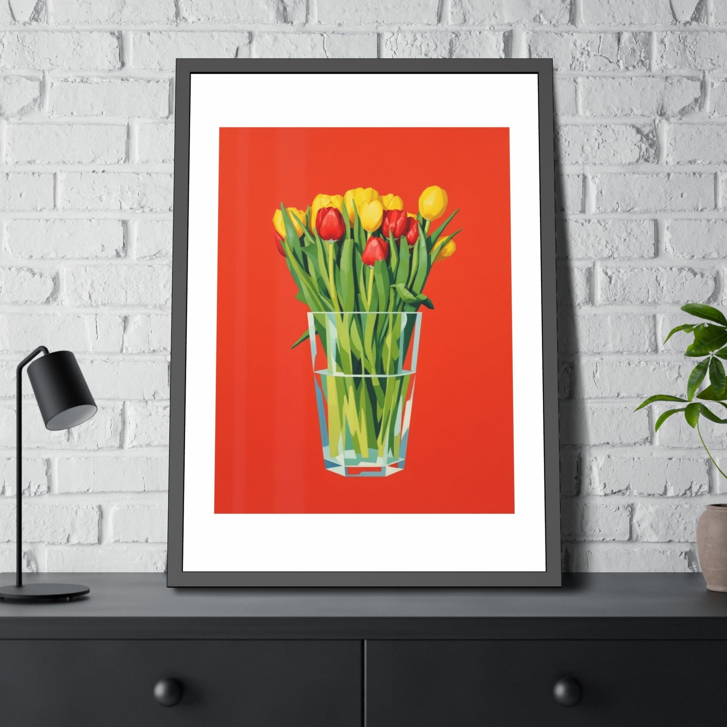 Tulip Bouquet Framed Poster — Bright Floral Wall Art