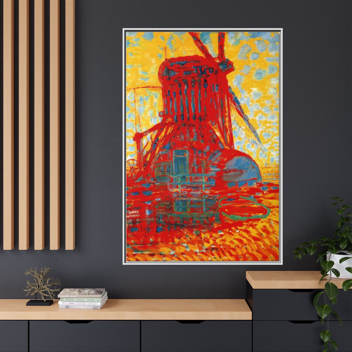 Mill by Sunlight by Piet Mondrian Matte Framed Canvas Wall Art Print