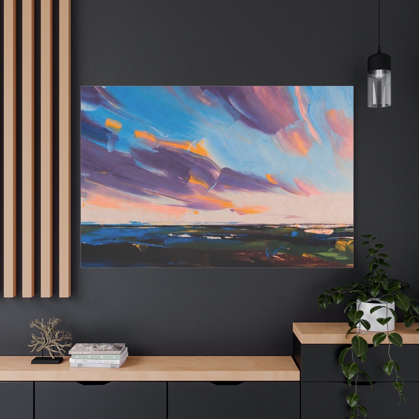 Abstract Coastal Sunset Canvas Print — Matte Stretched Wall Art