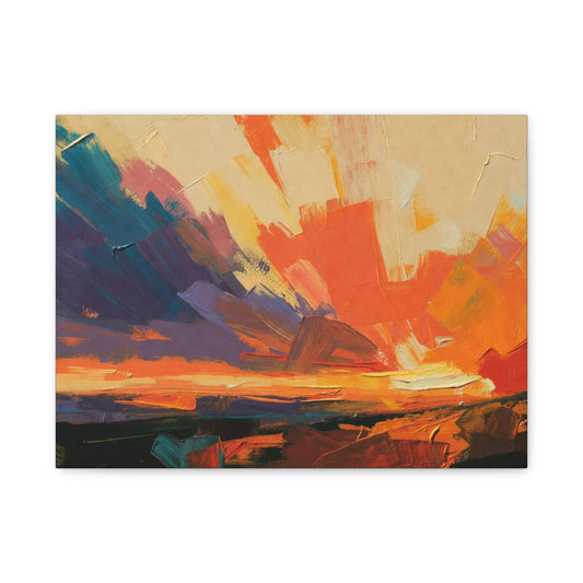Abstract Sunset Landscape Canvas Print — Matte Stretched Wall Art