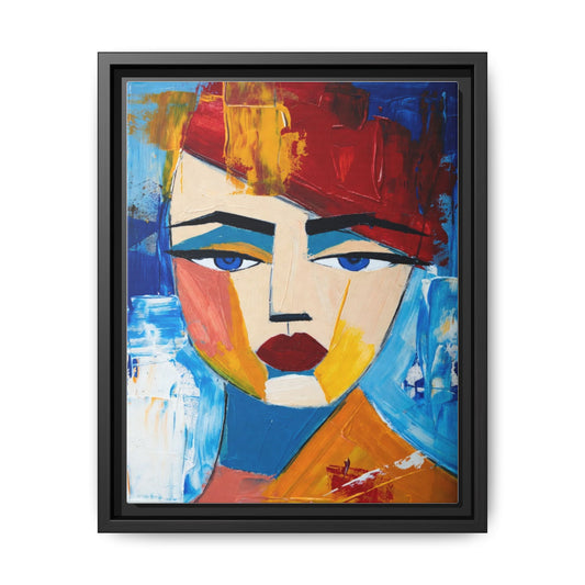 Abstract Colorful Portrait Framed Canvas Art