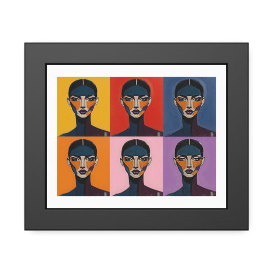 Pop Art Portrait Framed Poster — Colorful Six-Panel Modern Wall Art
