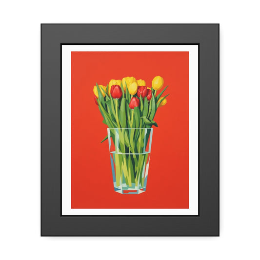 Tulip Bouquet Framed Poster — Bright Floral Wall Art