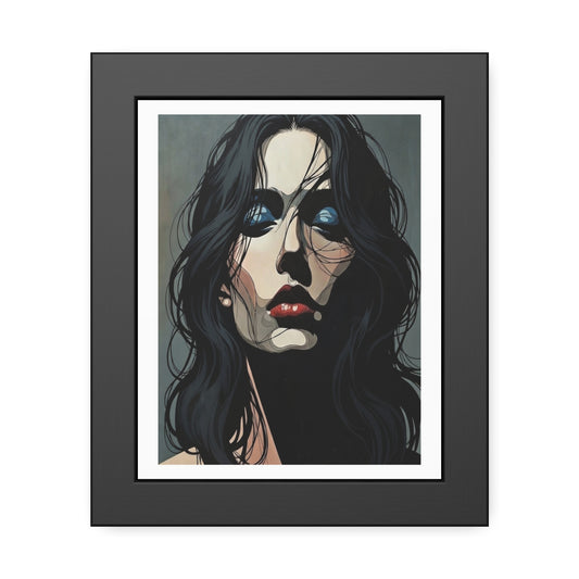 Framed Poster — Moody Portrait Art Print (Dark Feminine Wall Decor)