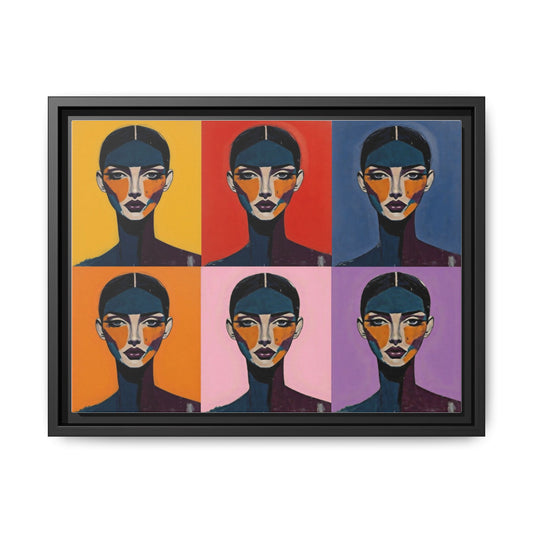 Pop Art Portrait Matte Canvas — Framed Multi-Color Wall Art