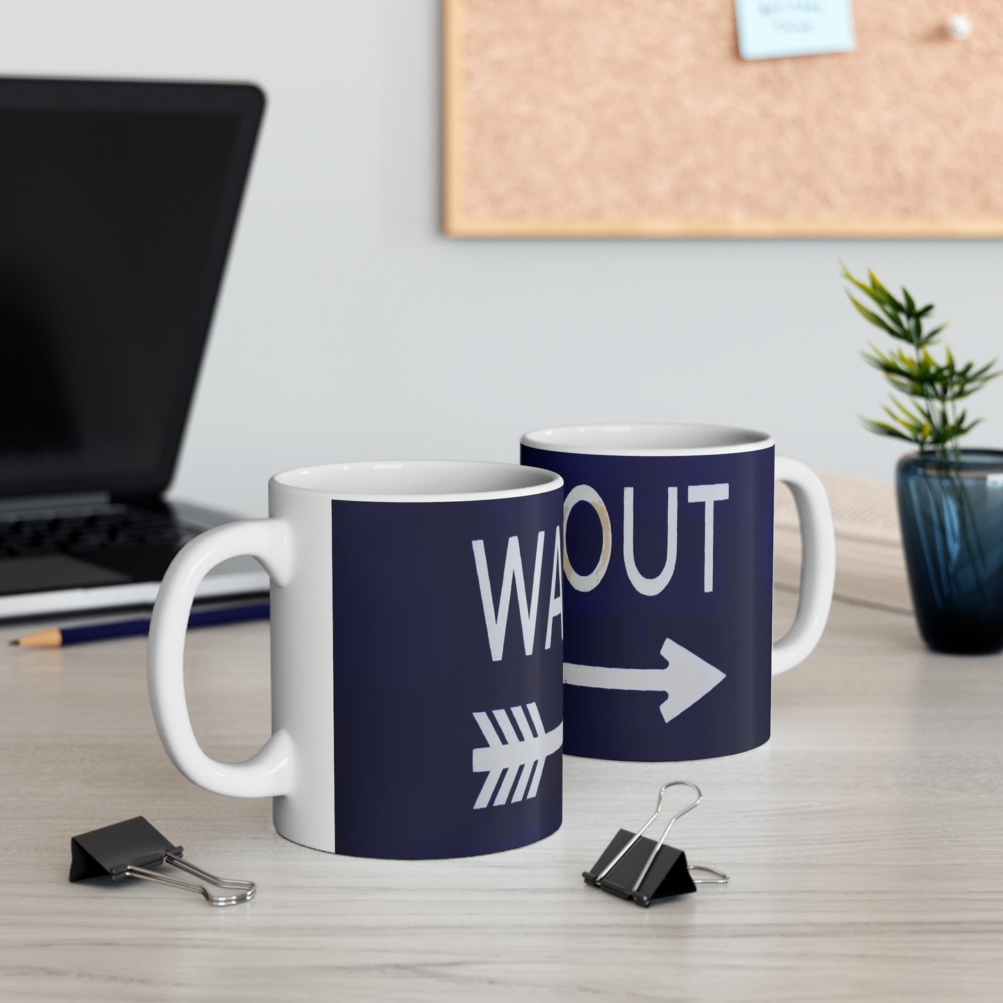 Mug — 'Way Out' Arrow Coffee Mug,
