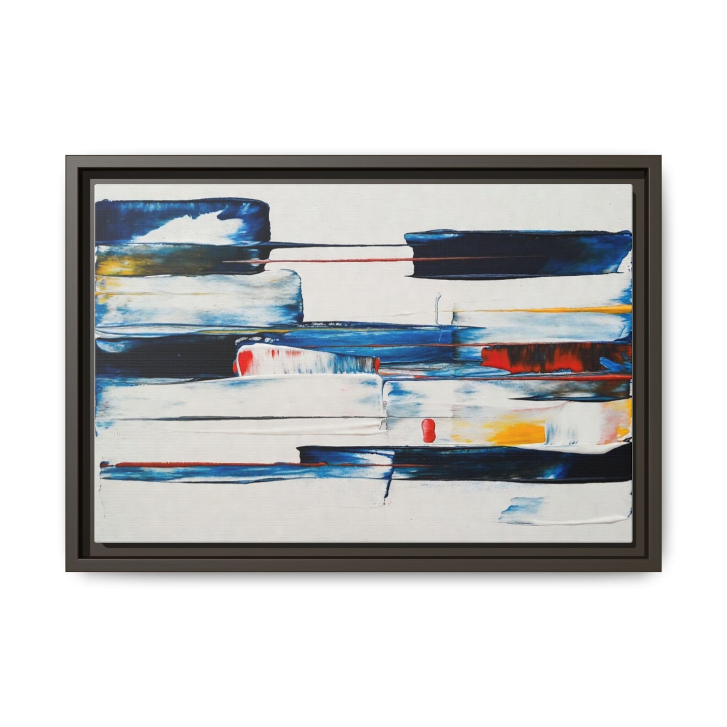 Abstract Coastal Brushstrokes Framed Canvas Print