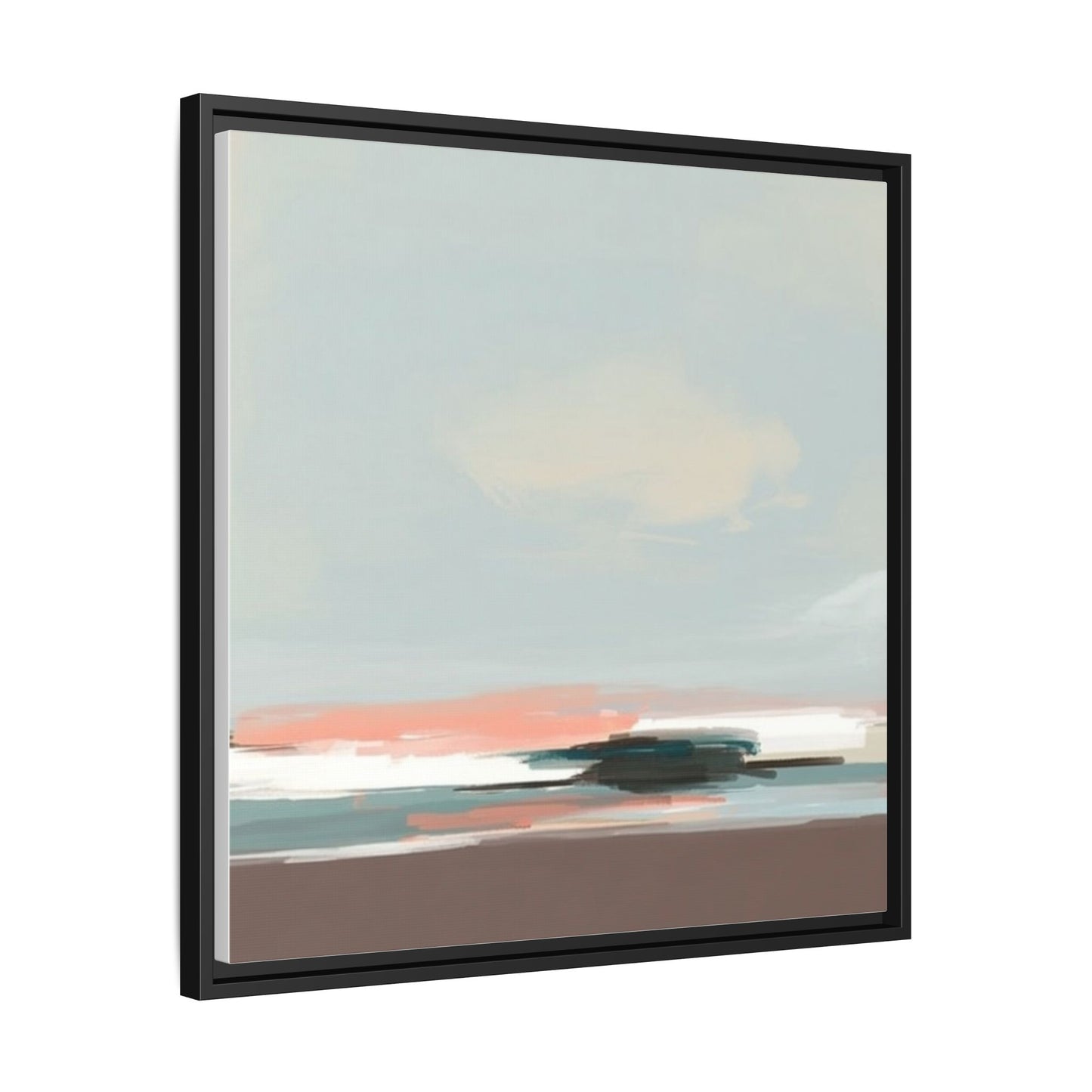 Framed Matte Canvas Print — Soft Coastal Abstract Landscape