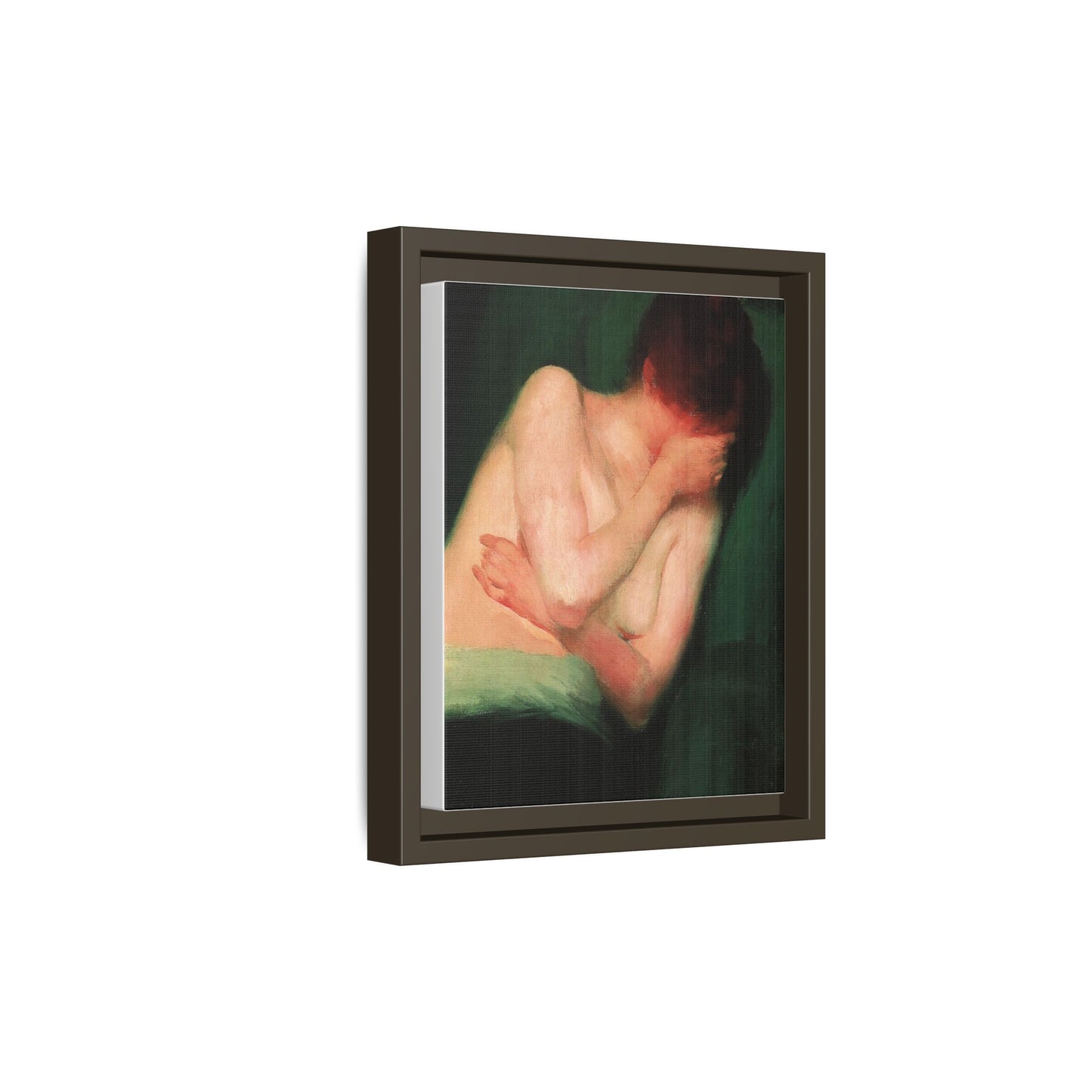 Female Nude by János Vaszary Framed Matte Canvas Wall Art Print