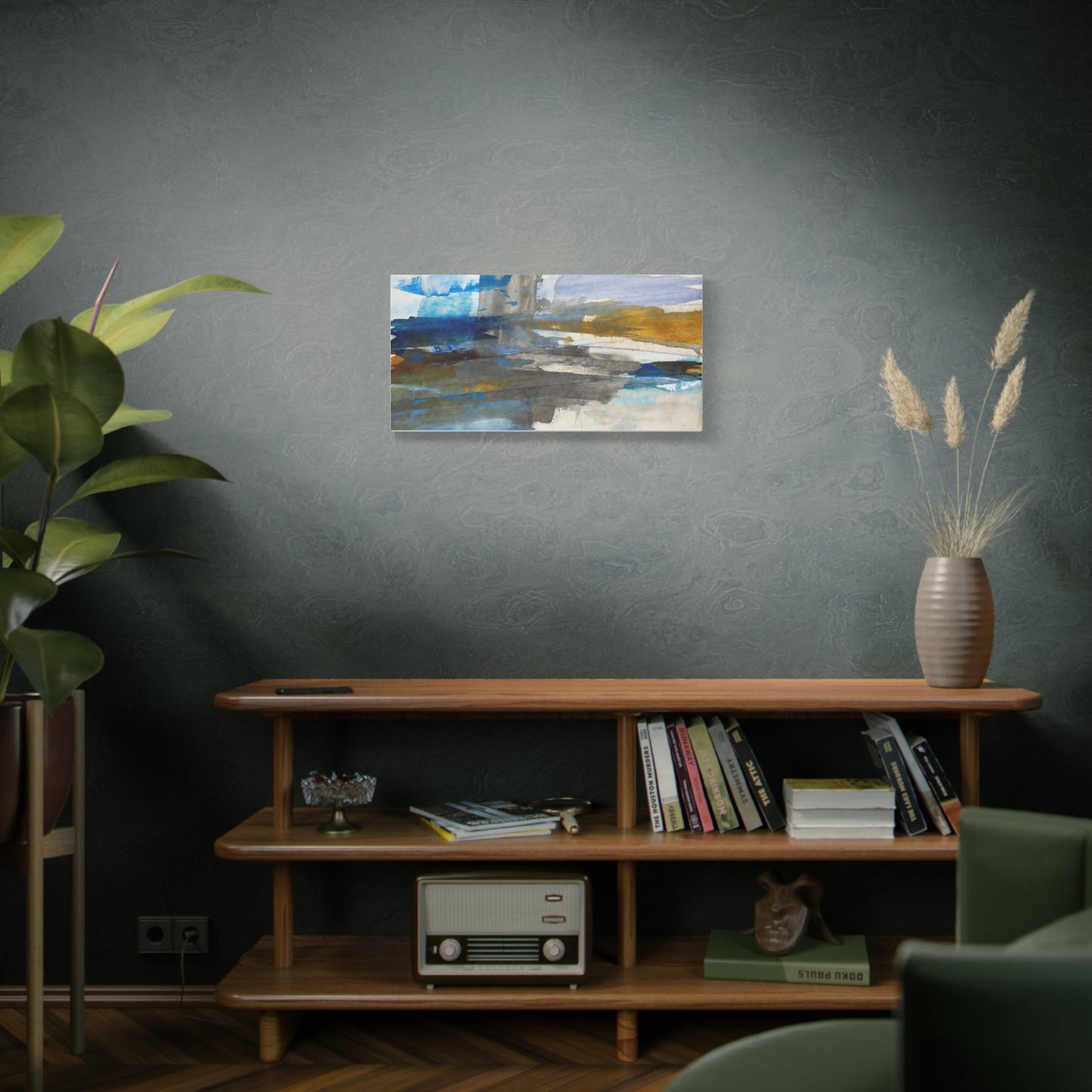 Abstract Coastal Blue Matte Canvas Print — Stretched 1.25" Wall Art