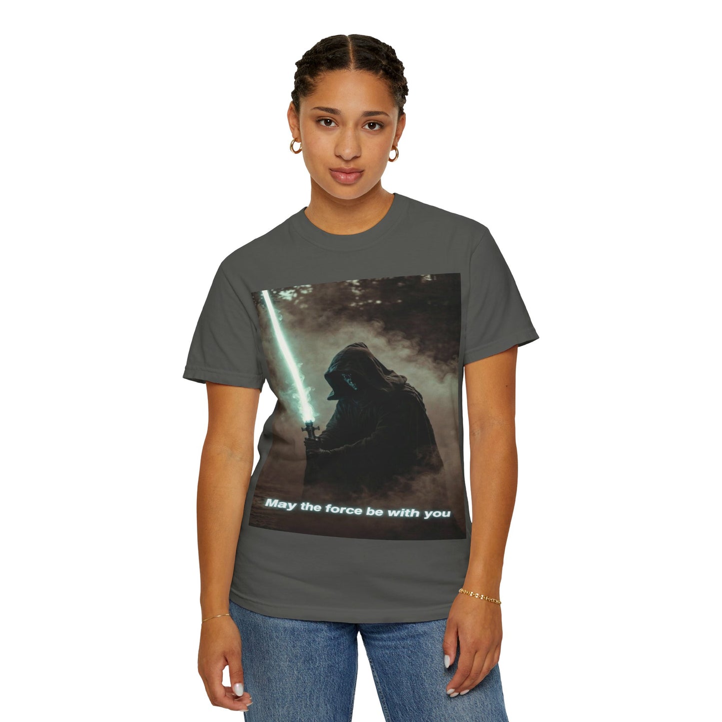 T-Shirt — 'May the force be with you' Lightsaber Sci‑Fi Graphic Tee