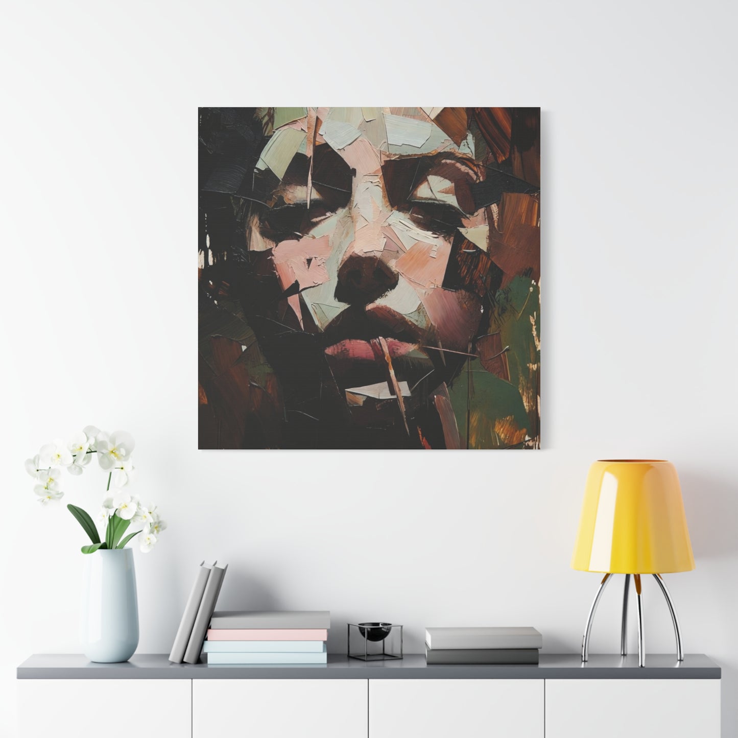 Abstract Portrait Matte Stretched Canvas (1.25") — Contemporary Textured Face Art