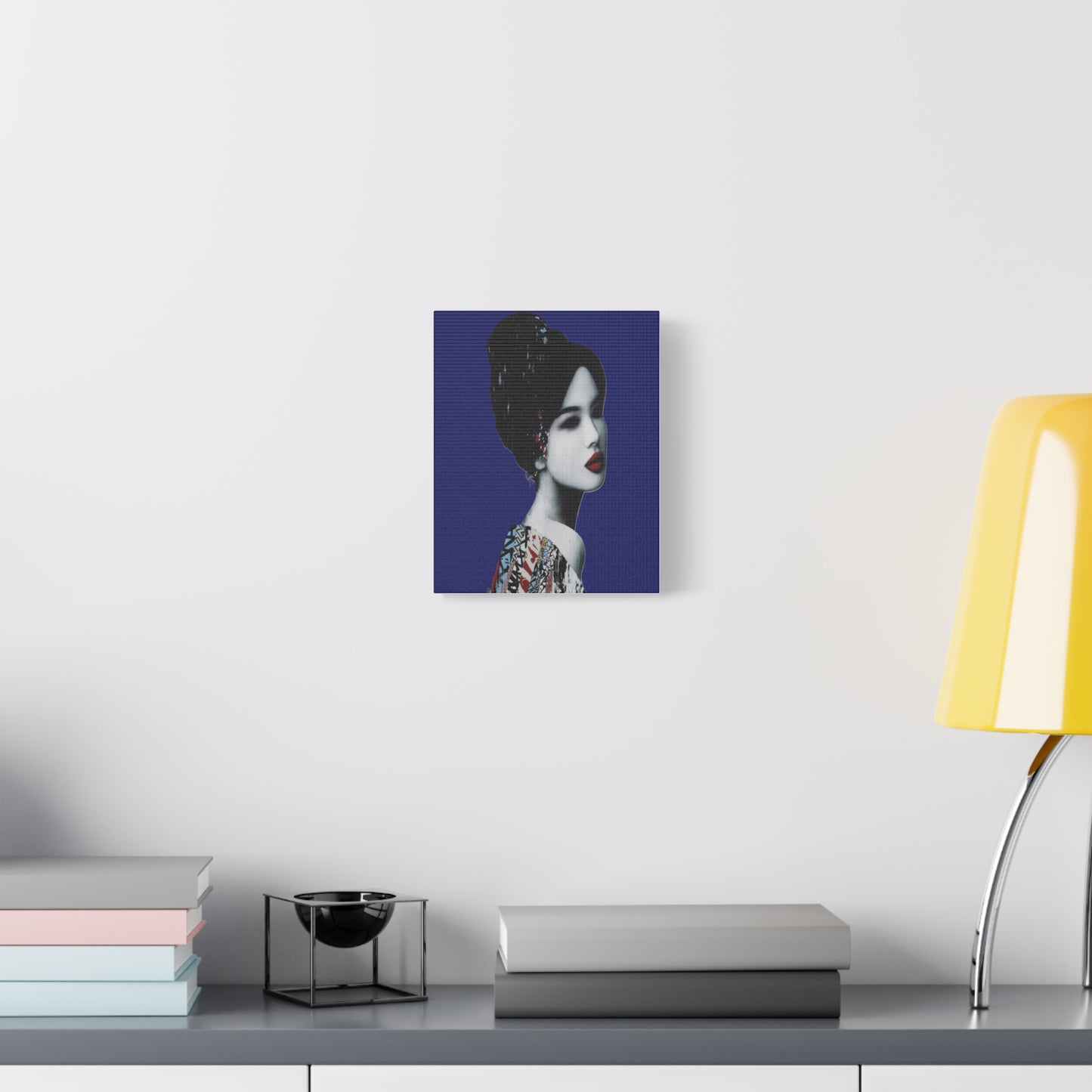 Geisha Portrait Matte Canvas Print — Modern Asian-Inspired Wall Art