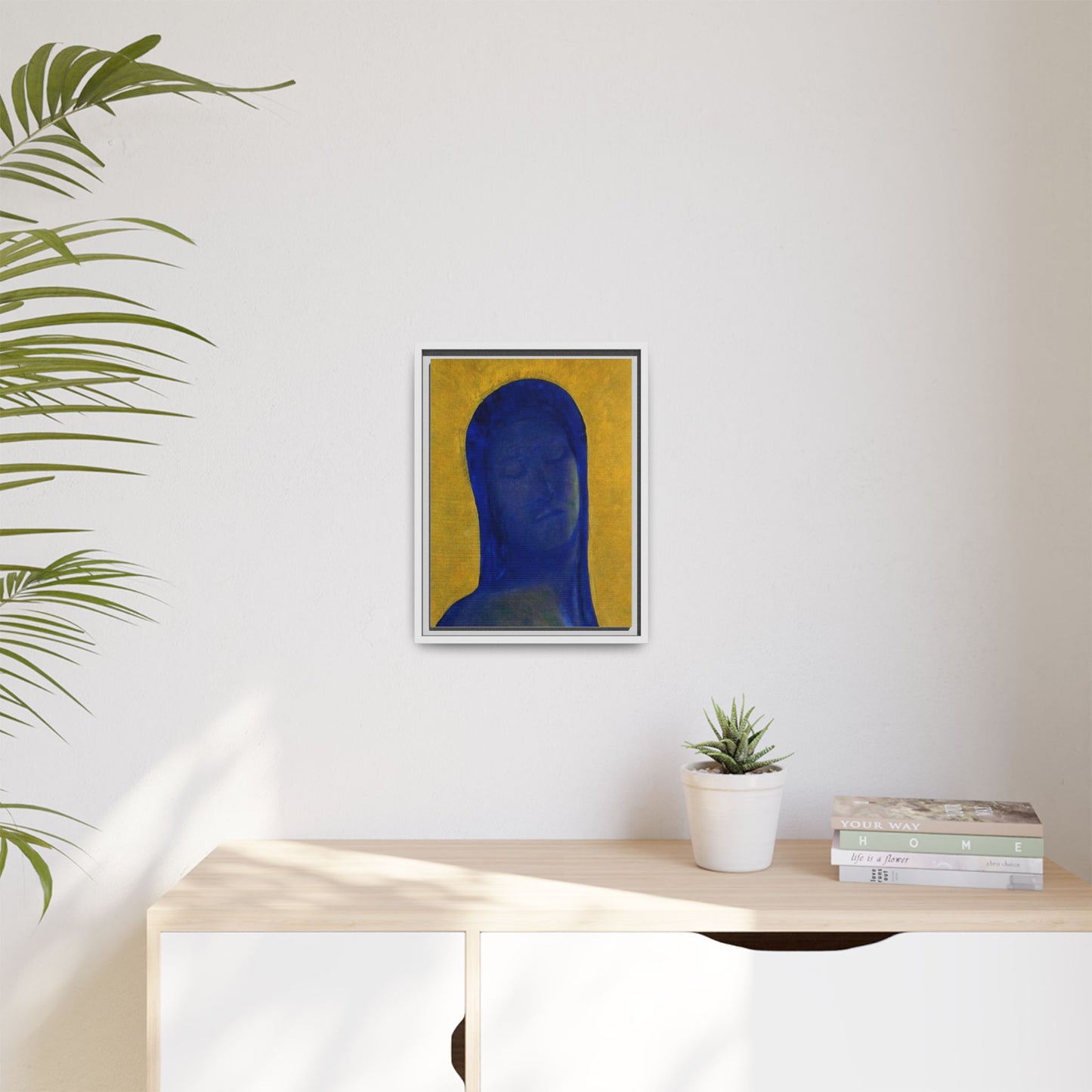 Closed Eyes by Odilon Redon Framed Matte Canvas Wall Art Print