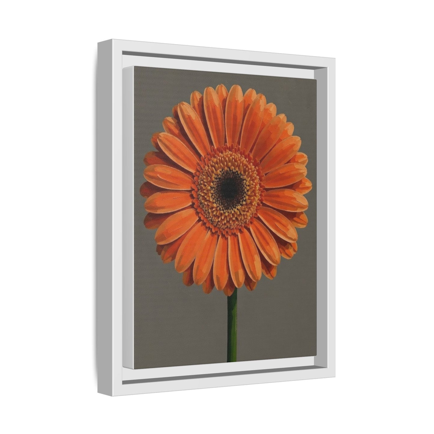 Orange Gerbera Daisy Matte Canvas Print (Framed)