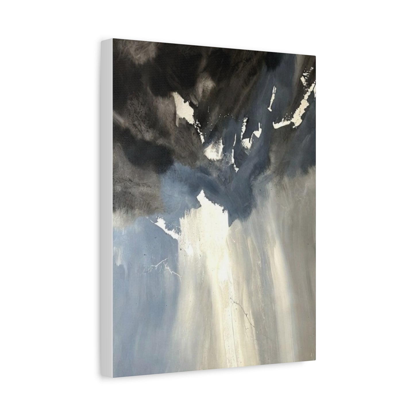 Abstract Storm Canvas Print — Dramatic Blue & Gray Matte Wall Art