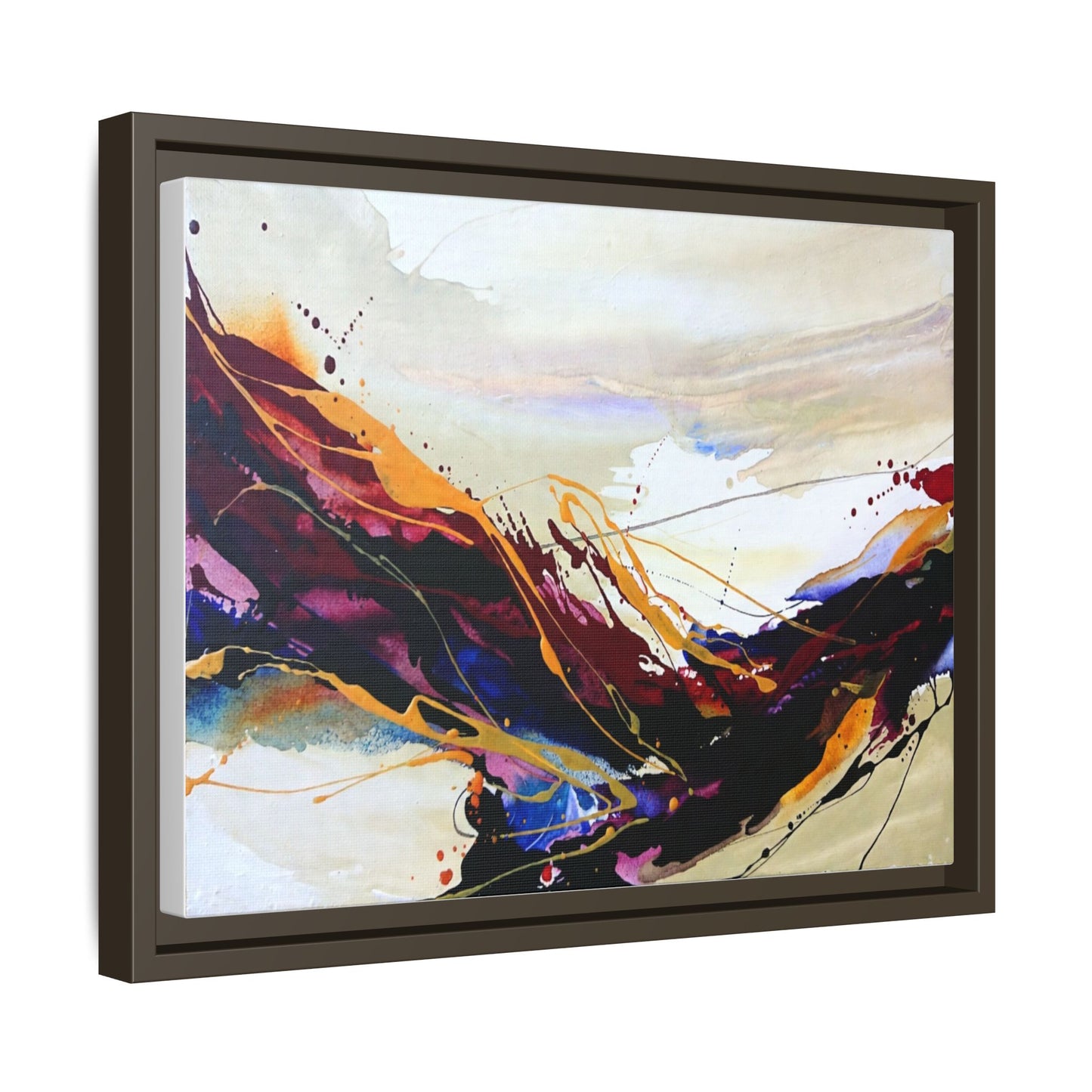 Abstract Flow Matte Canvas Framed Wall Art