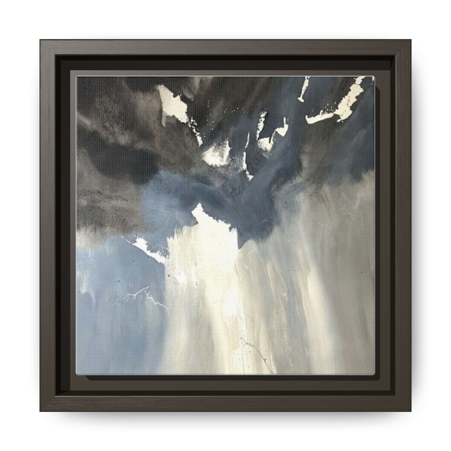 Framed Matte Canvas Art — Moody Abstract Sky Painting