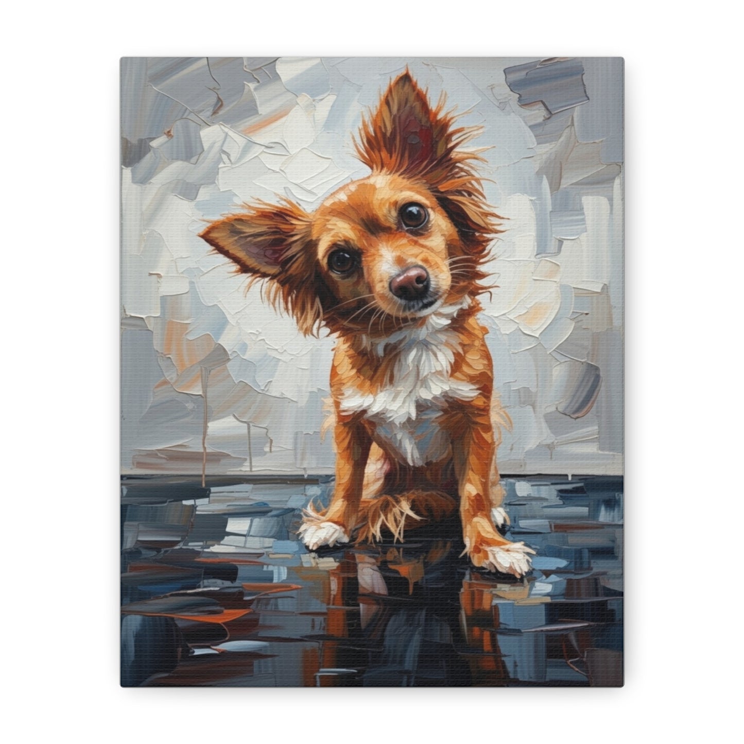Charming Chihuahua Canvas Print — Whimsical Dog Portrait Wall Art