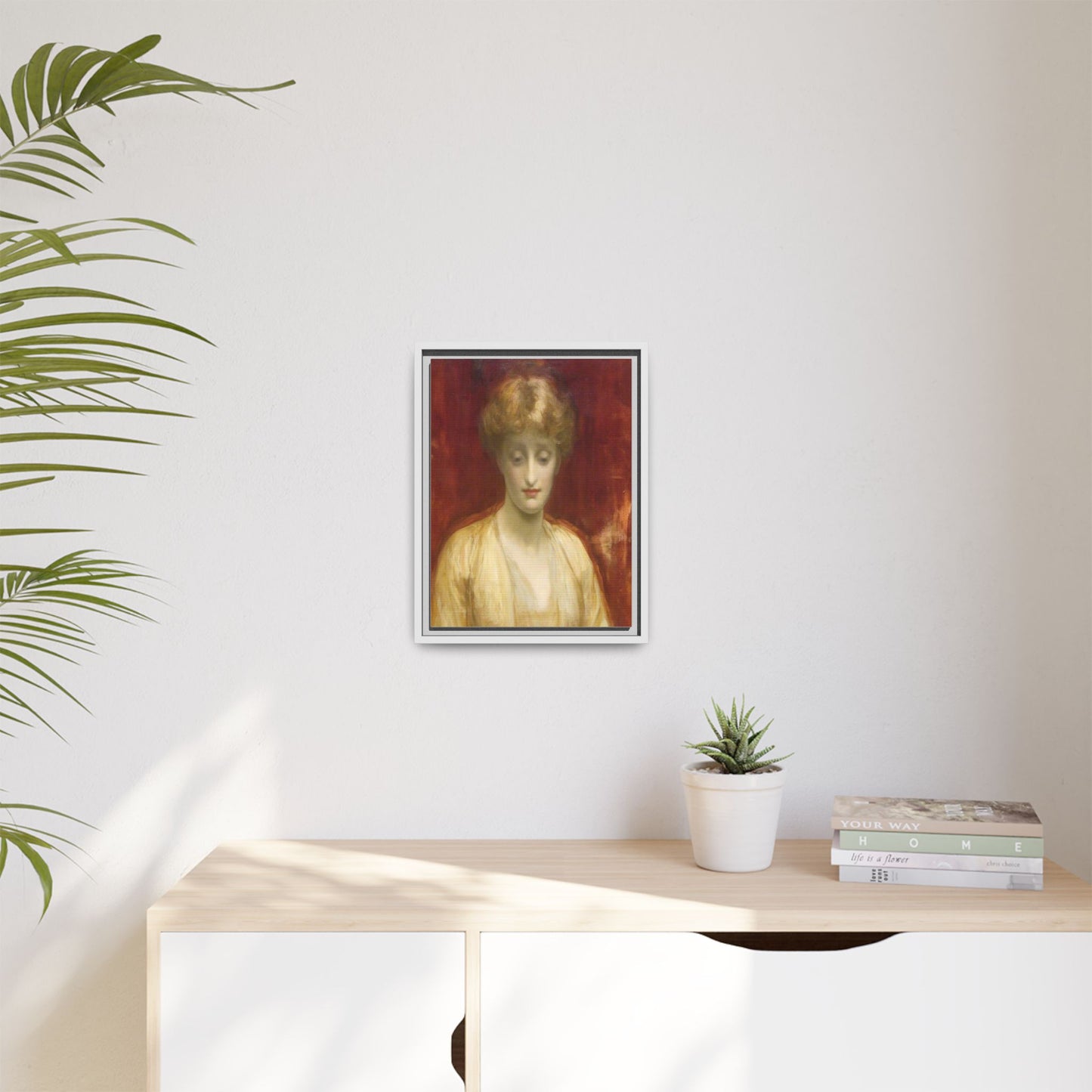 Mrs Williams by Lord Frederic Leighton Framed Matte Canvas Portrait Wall Art Print