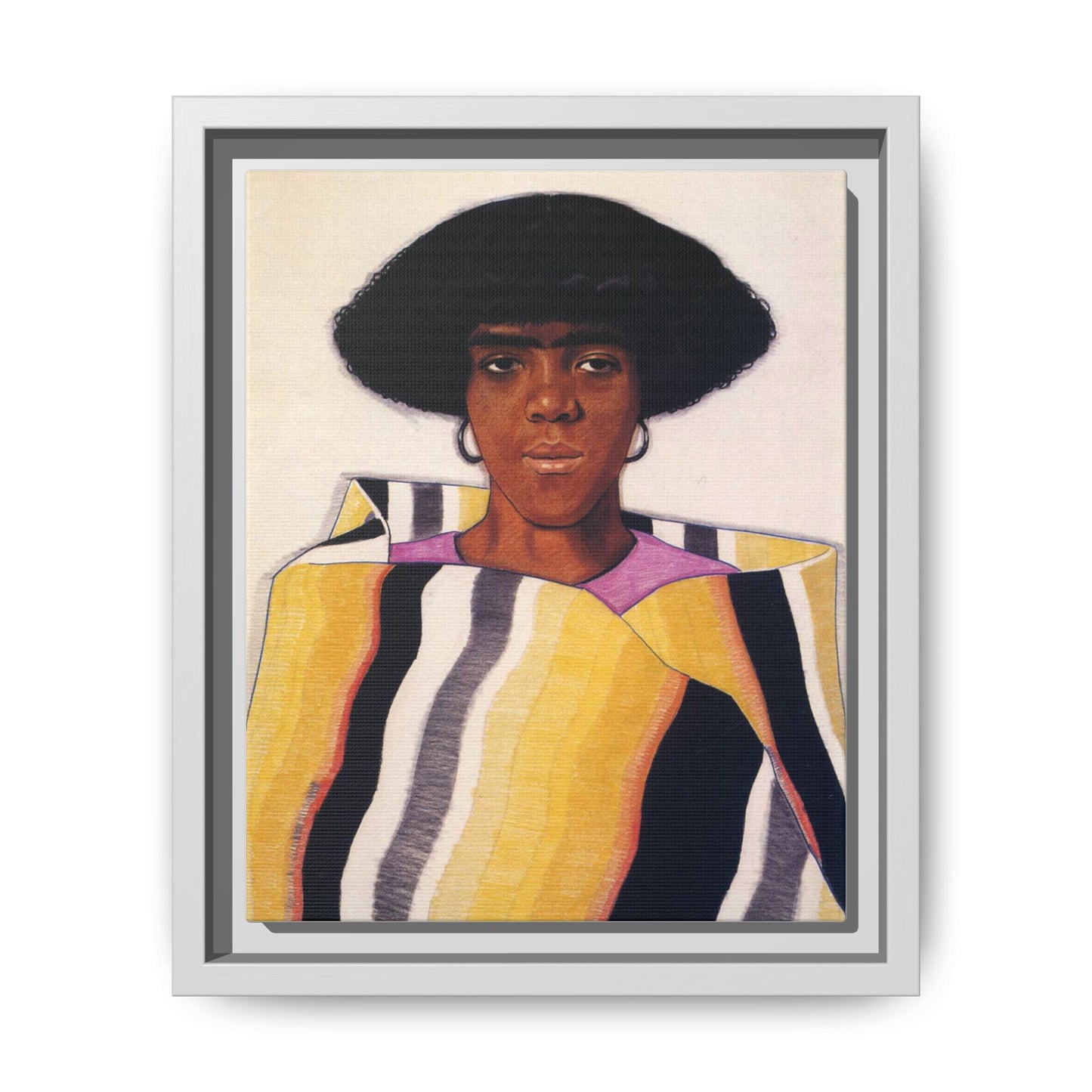 Portrait of an African American Woman by Winold Reiss Framed Matte Canvas Portrait
