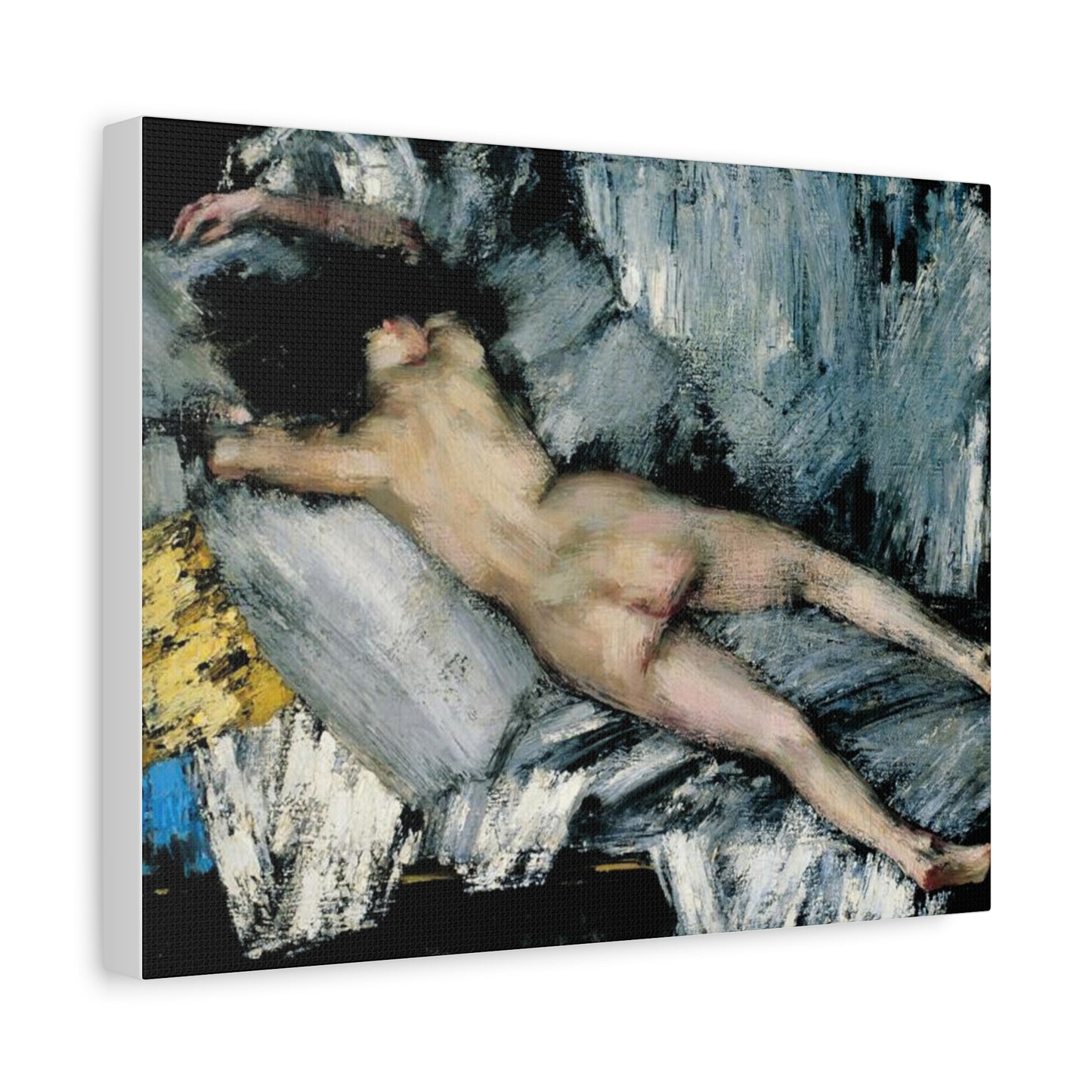 Nude in the Studio by János Vaszary Matte Stretched Canvas: Wall Art Poster