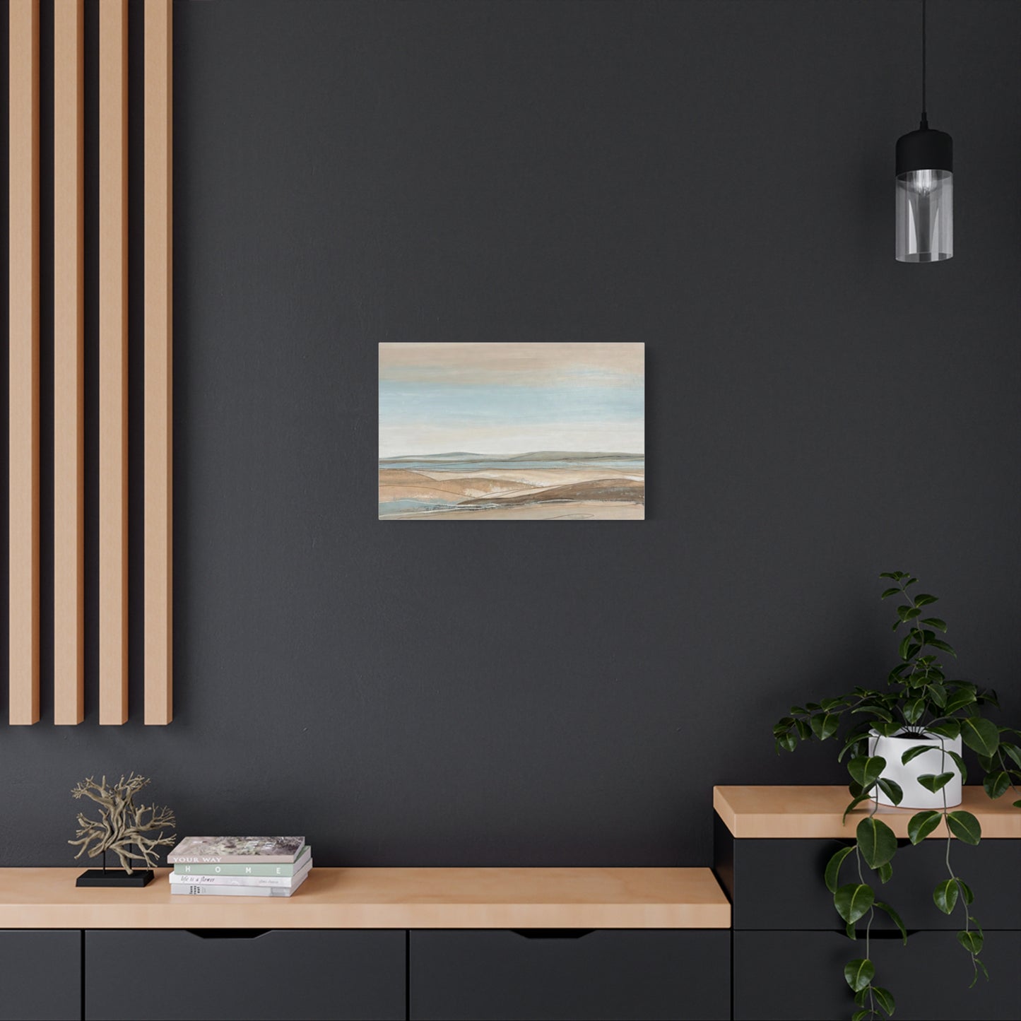 Coastal Pastel Landscape Canvas — Matte Stretched Wall Art