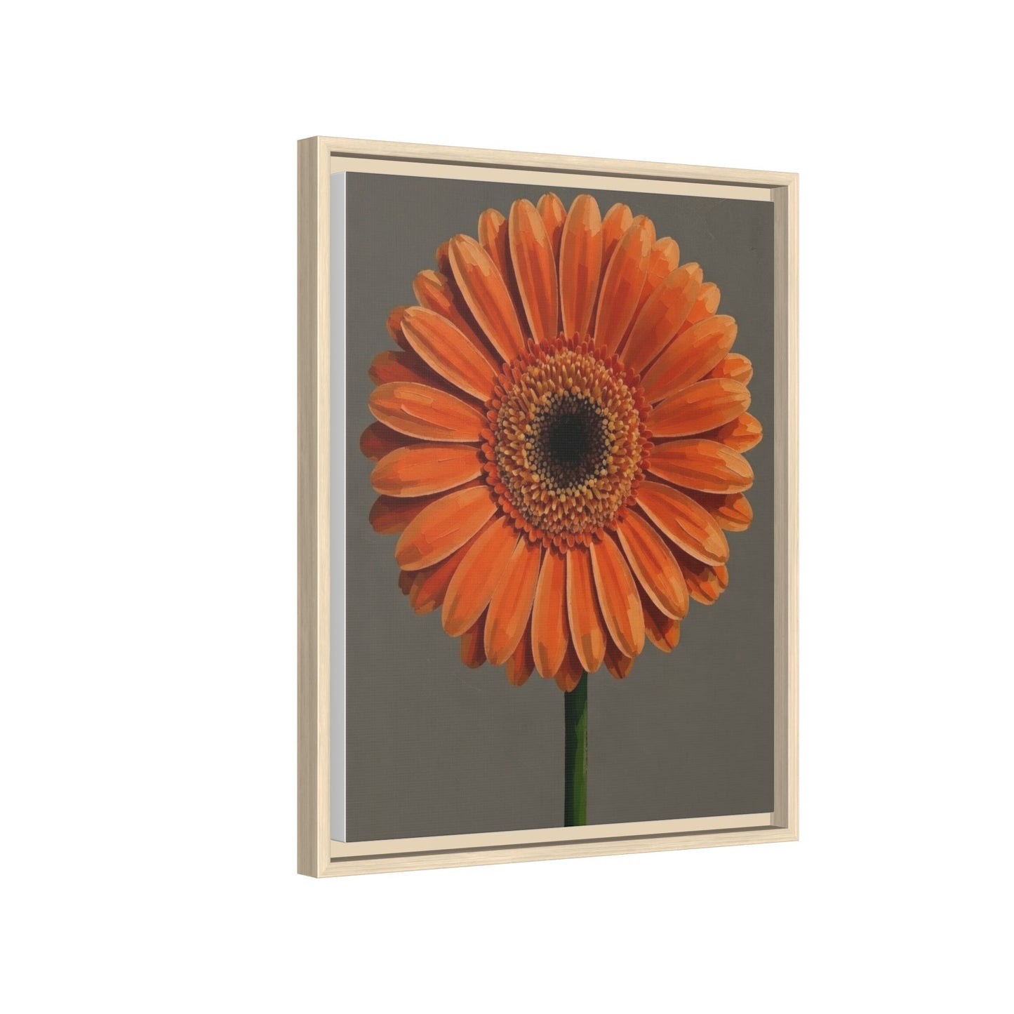 Orange Gerbera Daisy Matte Canvas Print (Framed)