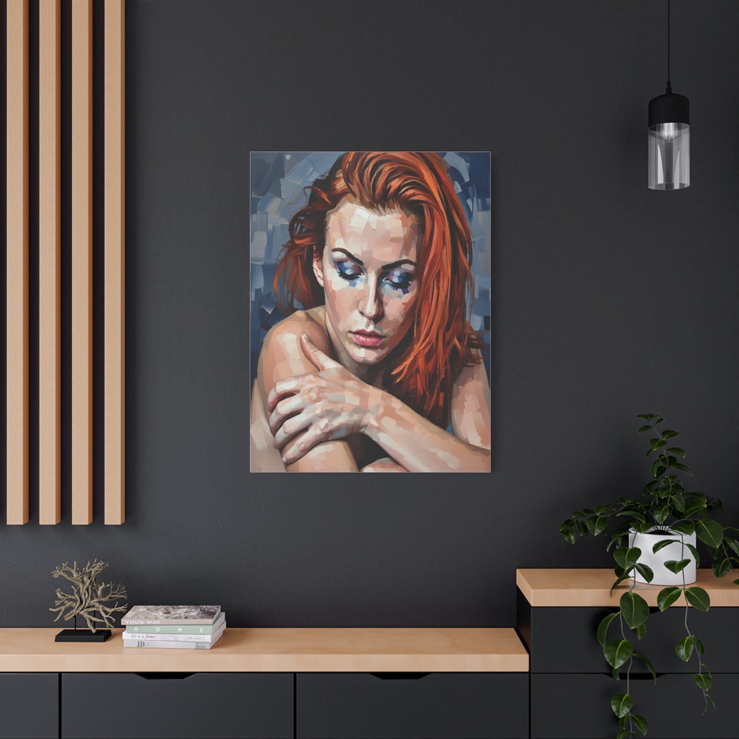 Red-Headed Woman Portrait Canvas Print — Matte Stretched Wall Art