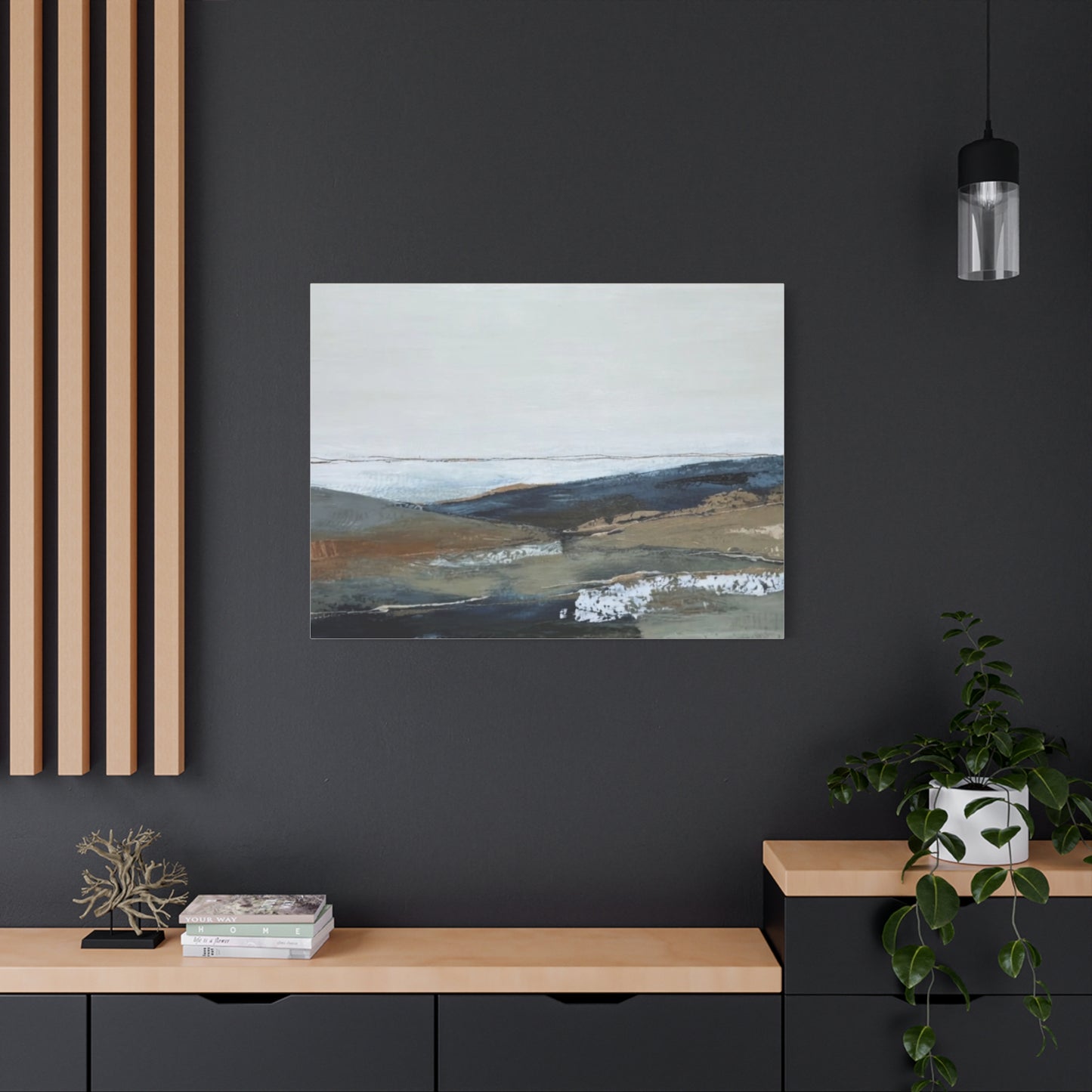 Abstract Coastal Landscape Canvas — Stretched Matte Wall Art