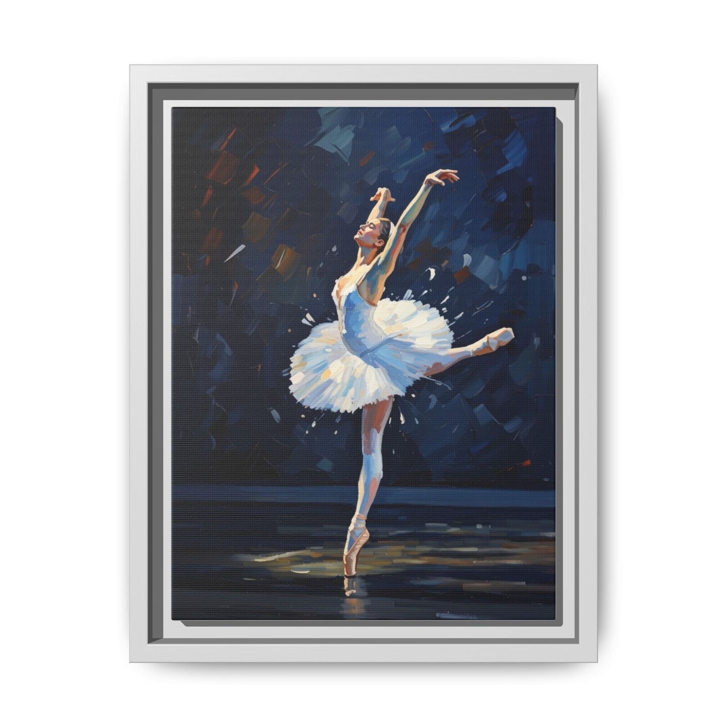 Ballerina Ballet Canvas Print — Framed Matte Wall Art