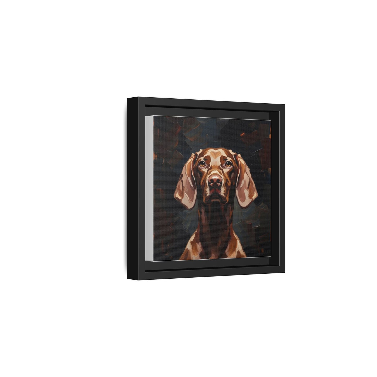 Framed Matte Canvas Dog Portrait – Brown Vizsla Wall Art