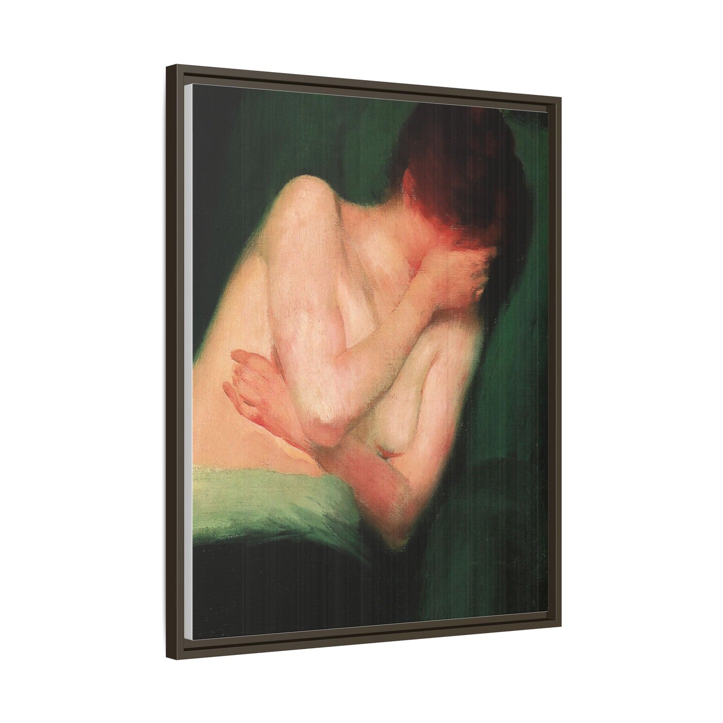 Female Nude by János Vaszary Framed Matte Canvas Wall Art Print